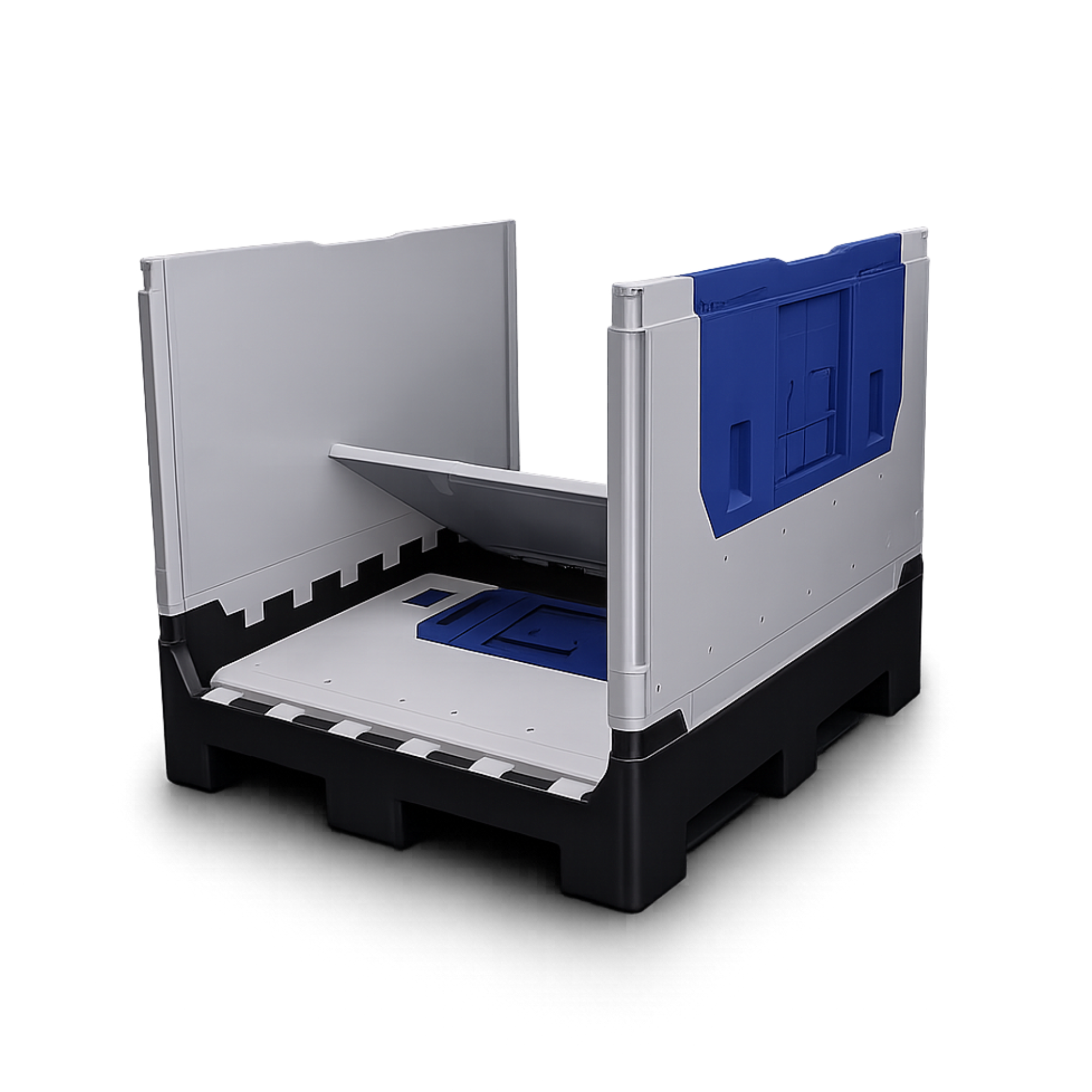 Heavy Duty Collapsible Plastic Pallet Box | Twin Drop Door