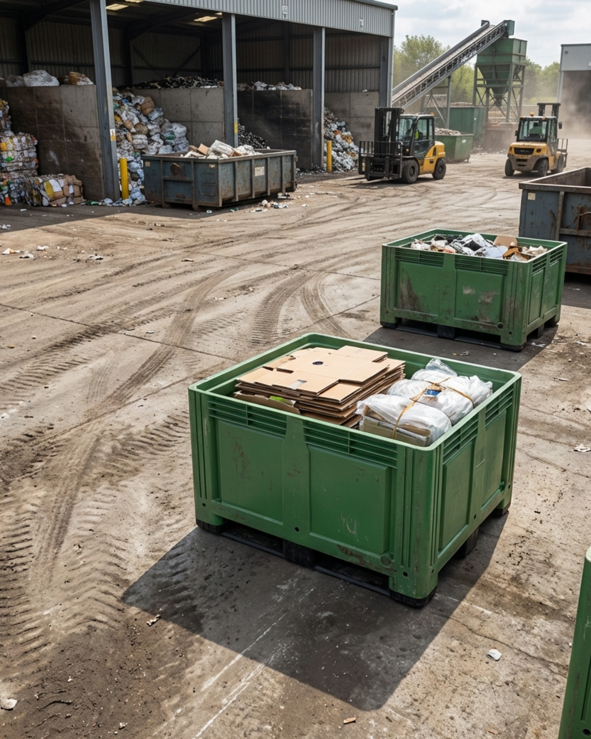 Green heavy duty pallet box