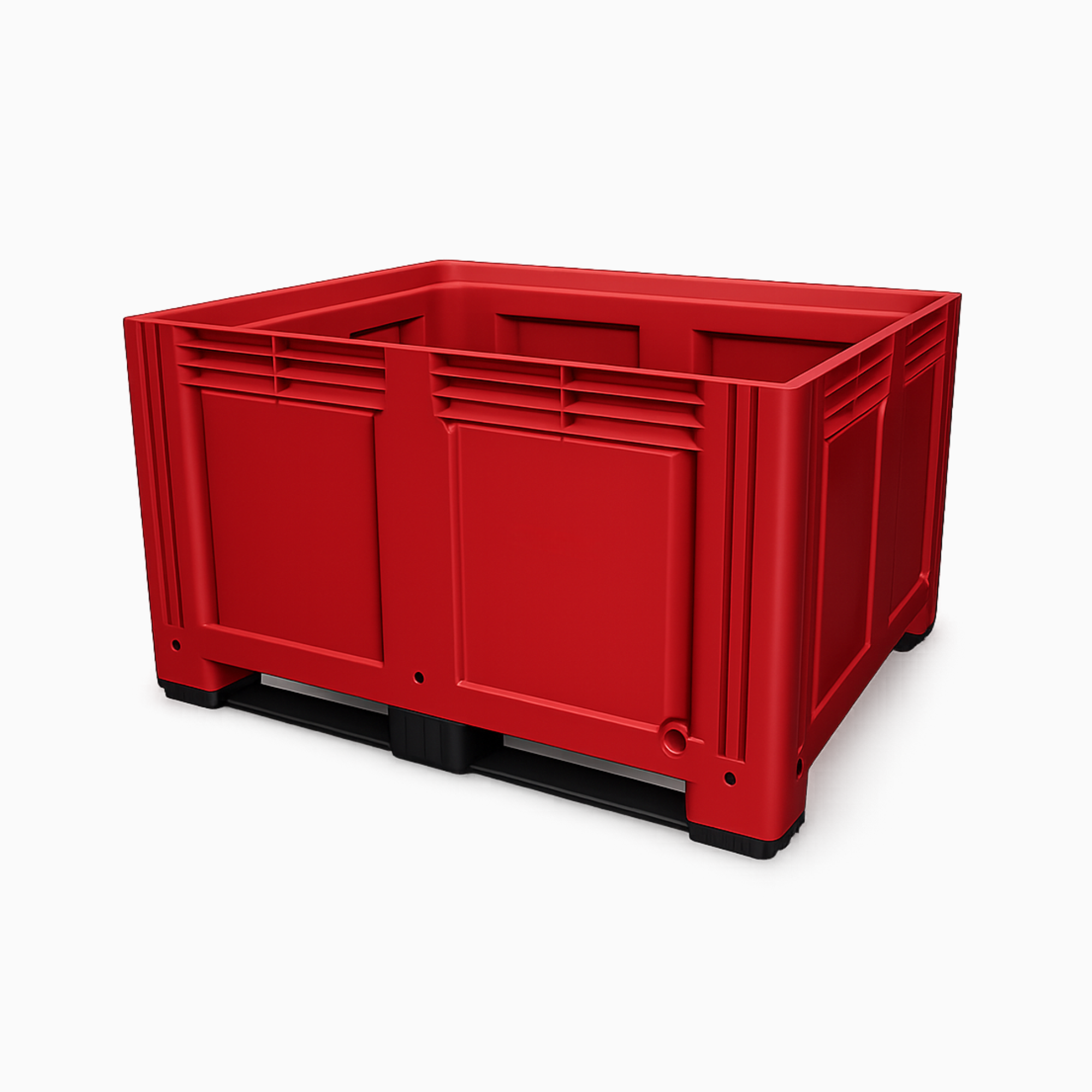 Red heavy duty plastic pallet box