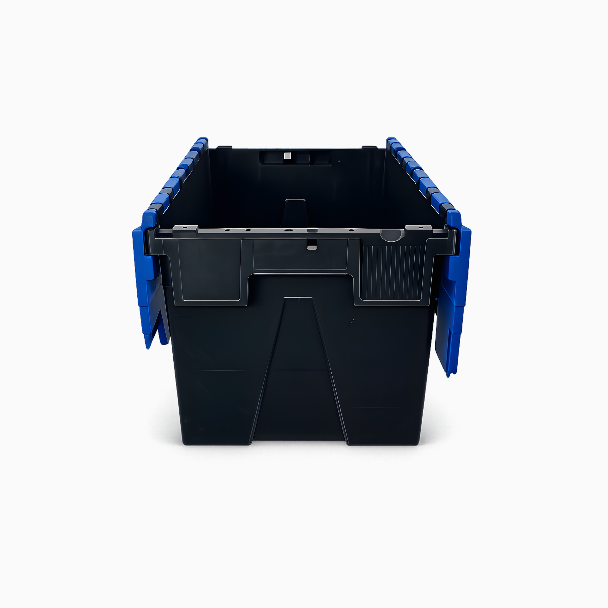 Heavy Duty Tote Box with Attached Lid | 69L | Blue