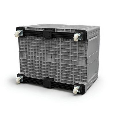 Heavy Duty Mobile Pallet Box | Grey | Swivel Castors