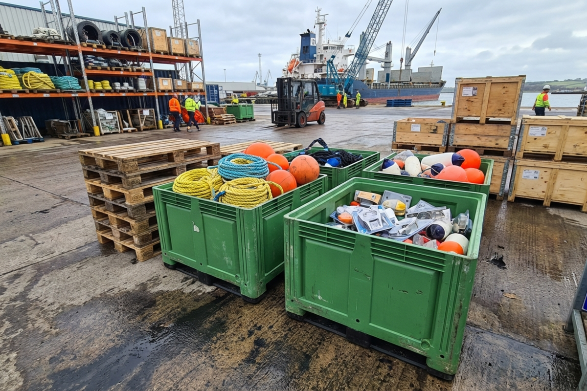 Green heavy duty plastic pallet box