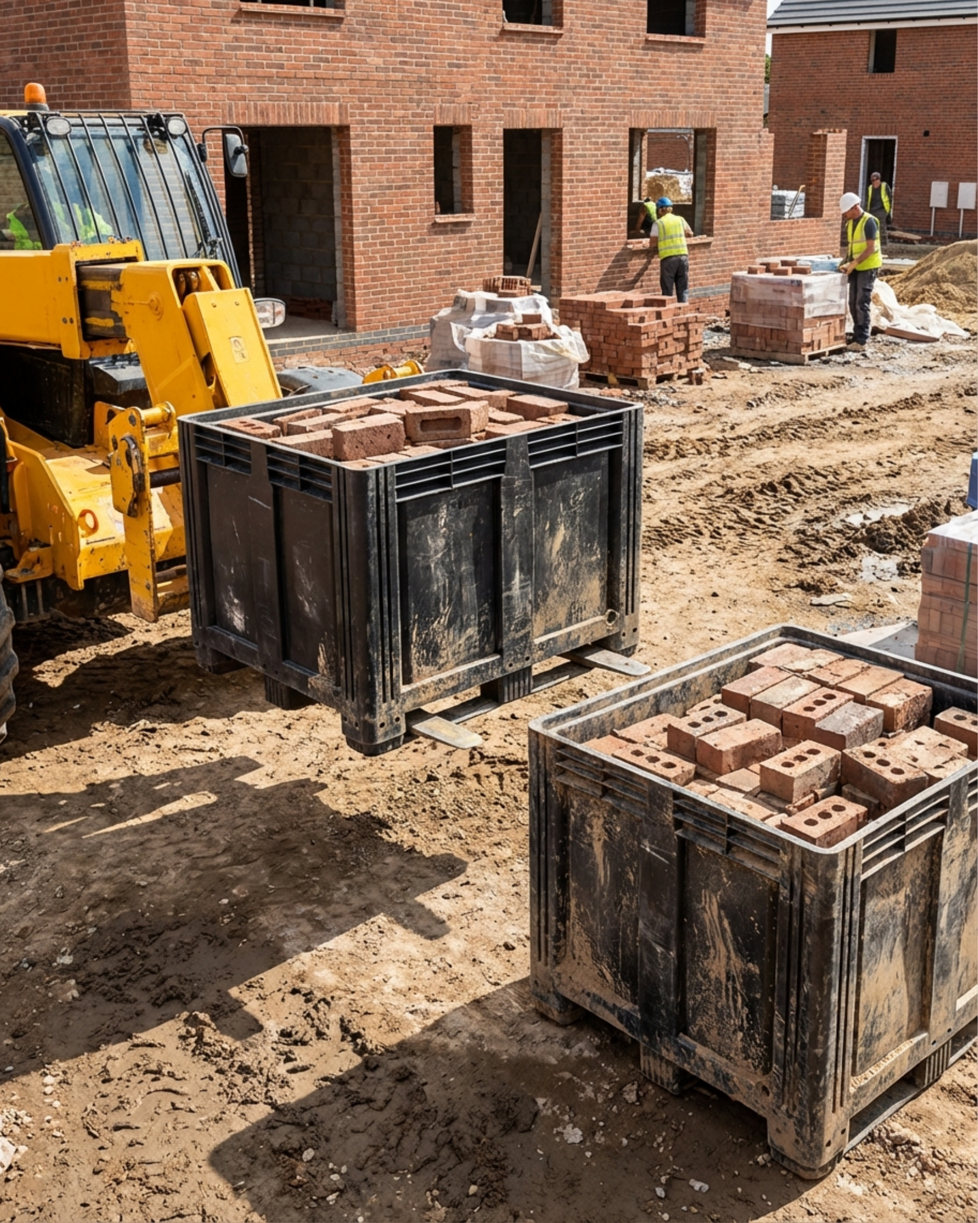 Green heavy duty pallet box