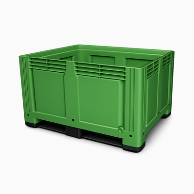 Green heavy duty plastic pallet box