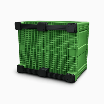 Green heavy duty plastic pallet box