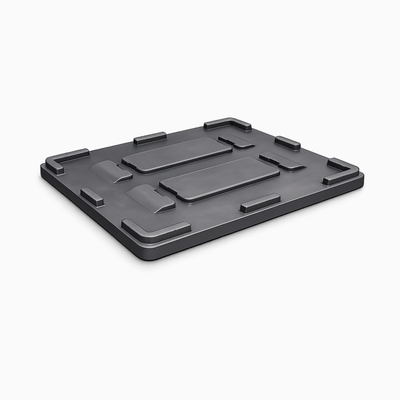 A Grey Heavy Duty Plastic Pallet box with 2 skids.