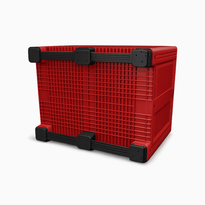 Red heavy duty plastic pallet box