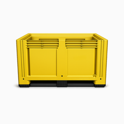 Yellow heavy duty plastic pallet box