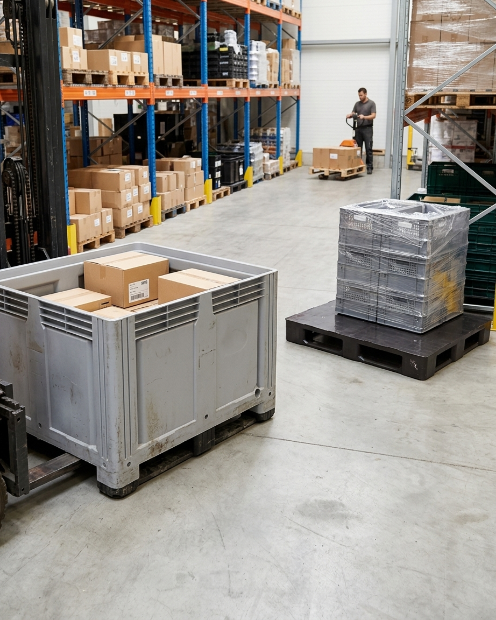 Pallet Box and Pallet in warehouse