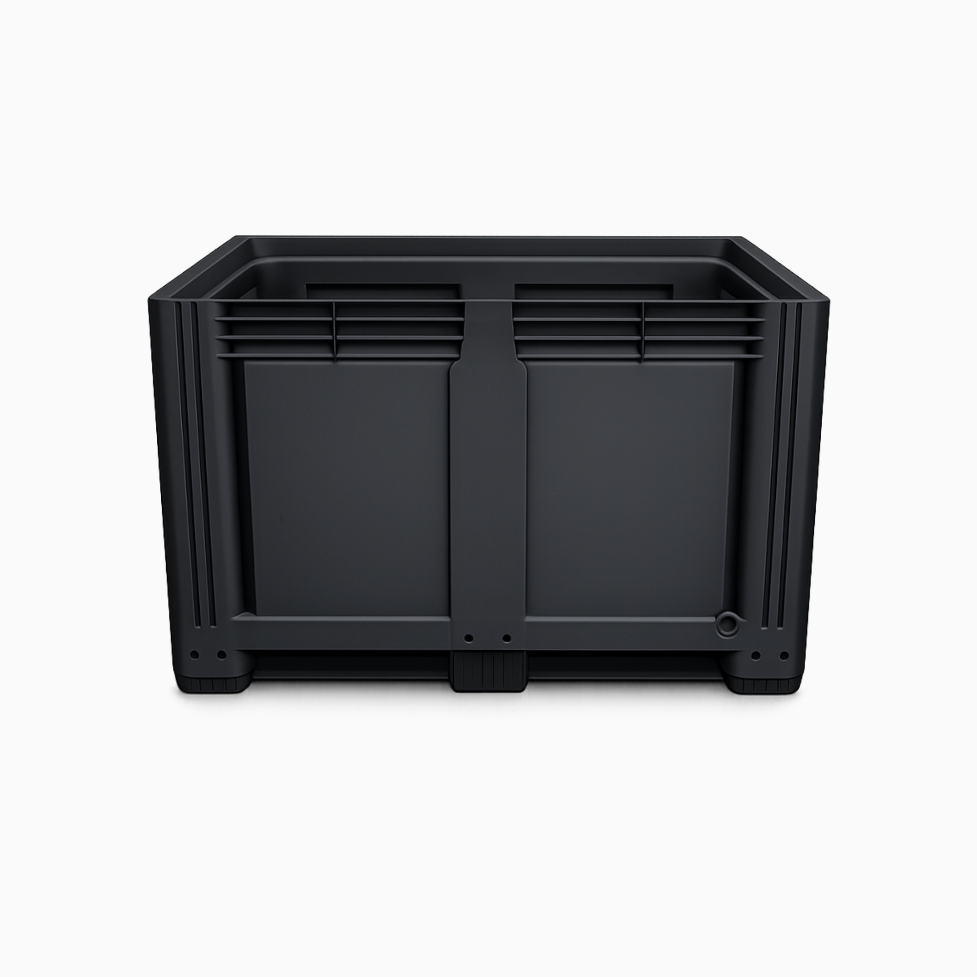 Heavy Duty Plastic Pallet Box | Black | 3 Skid