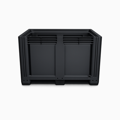 Heavy Duty Plastic Pallet Box | Black | 3 Skid