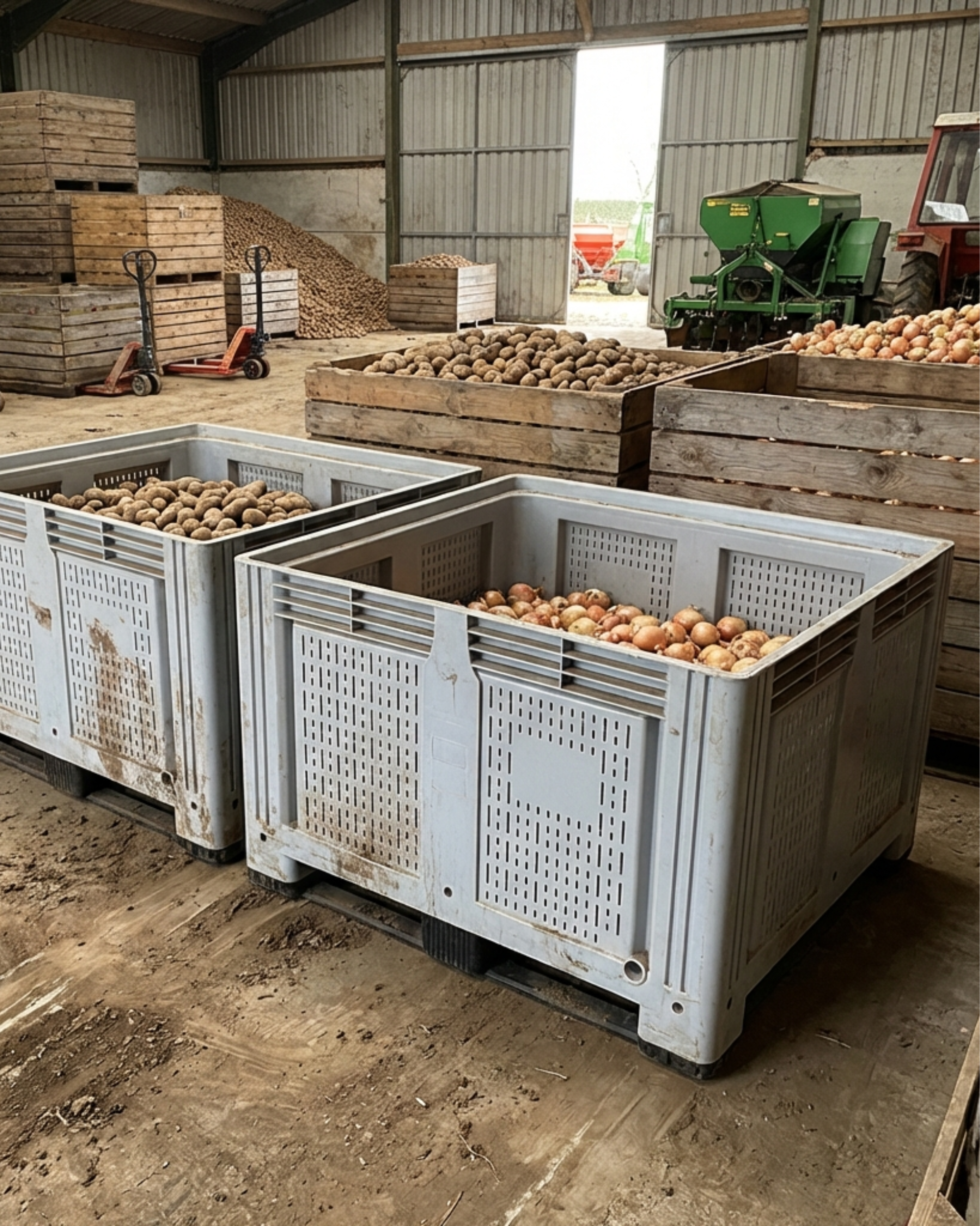 Grey Vented Pallet Box used in Indsutry